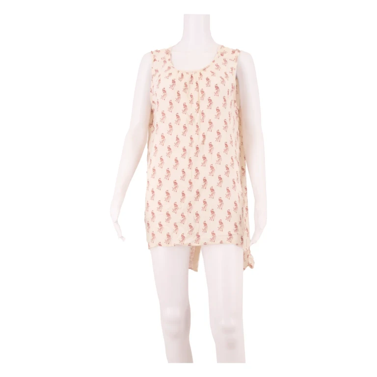FAT FACE Womens Shift Dress Cream Viscose Animal Print Sleeveless Hi-Low UK 14
