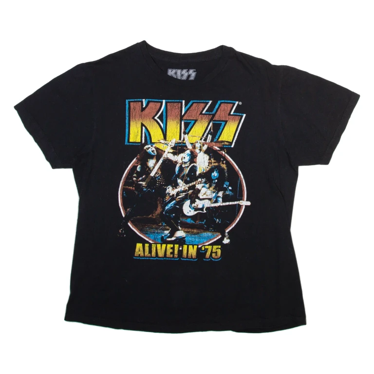KISS Mens Band T-Shirt Black M