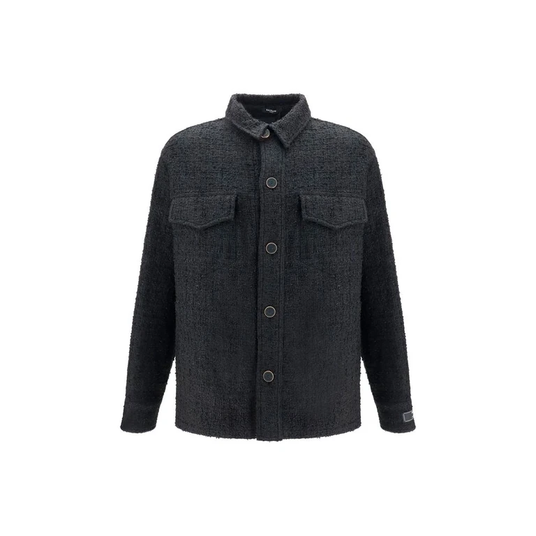Black Cotton Full-Length Jacket Clothing - Men