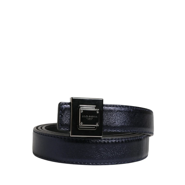 Dolce & Gabbana Men Black Classic Leather Square Buckle Belt Calf - Men