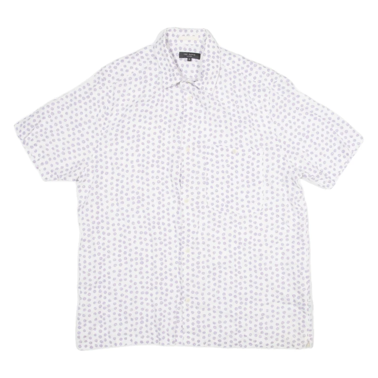 TED BAKER Mens Shirt Purple Polka Dot L