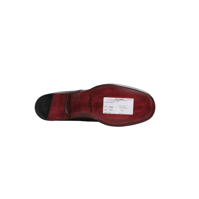 Black Calfskin Leather Derby Men Dress Shoes - Men