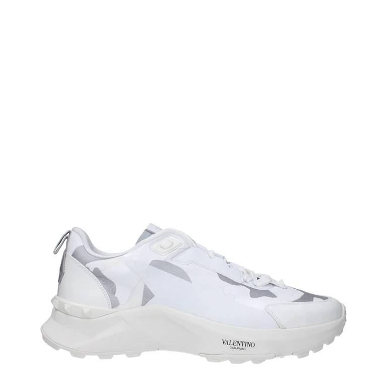 Valentino Garavani White Fabric Athletic Sneakers - Men