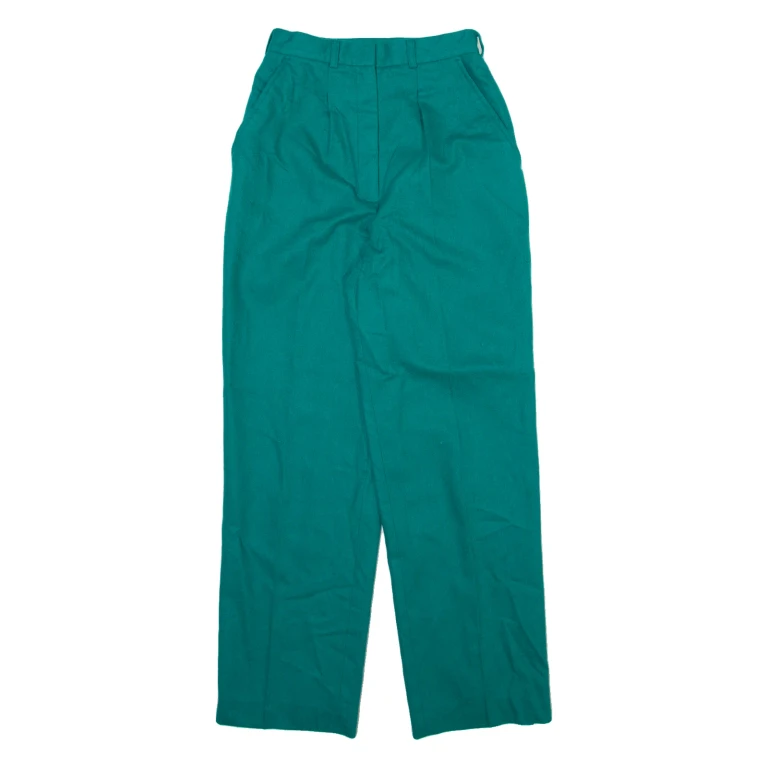 CAMDEN CLASSICS Womens Trousers Blue Relaxed Straight Wool W22 L27