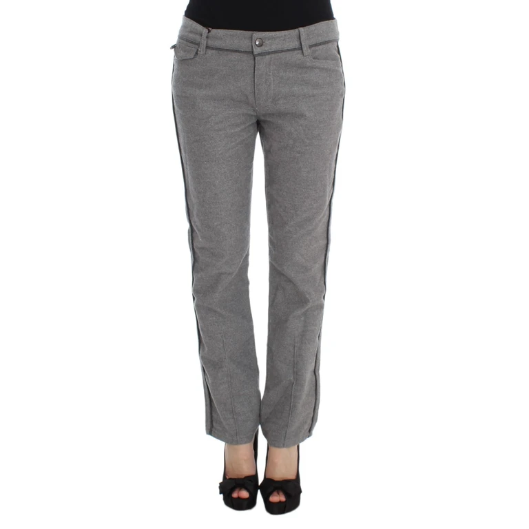 Ermanno Scervino Gray Cotton Straight Fit Casual Pants - Women