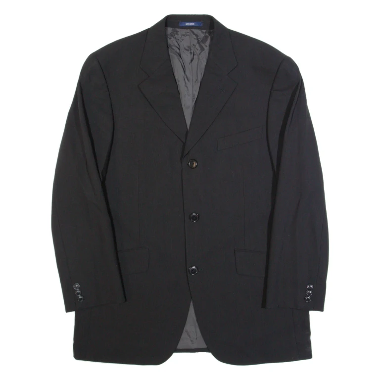 KENZO Mens Blazer Jacket Black Wool L