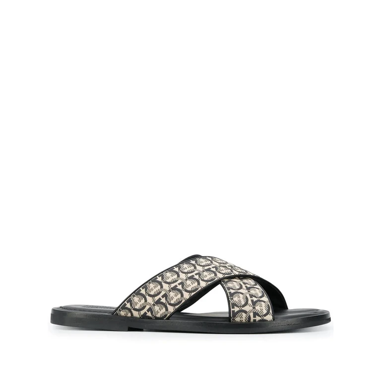 Ferragamo Gancini Printed Pool Slides