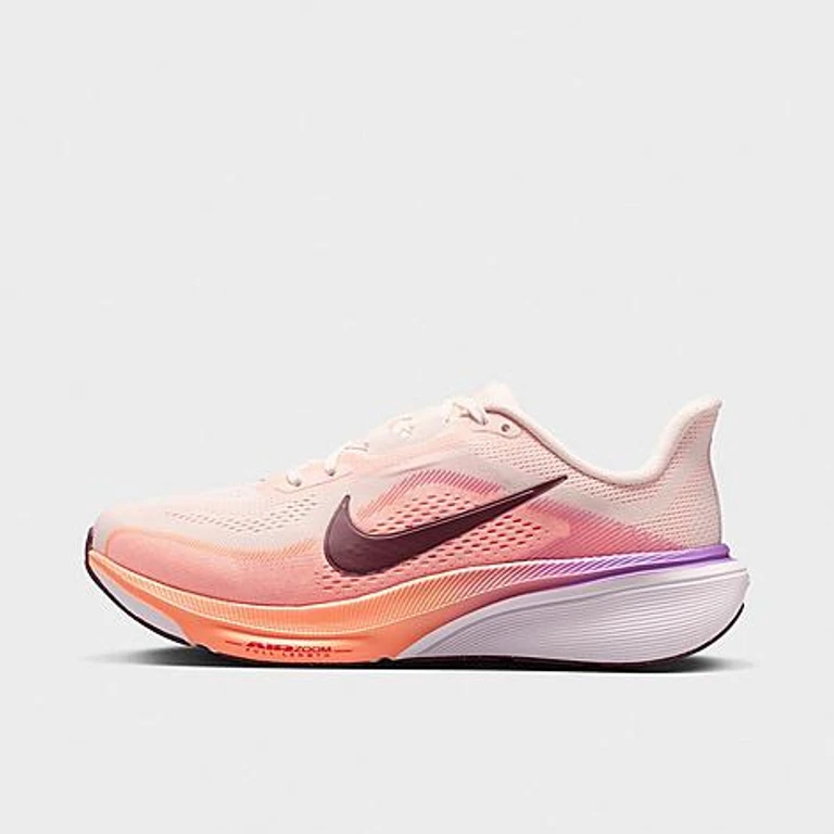 Nike Women's Pegasus 42 Running Shoes (Wide Width) in Chalk/Orange Pulse/Bright Violet Size: 5.0