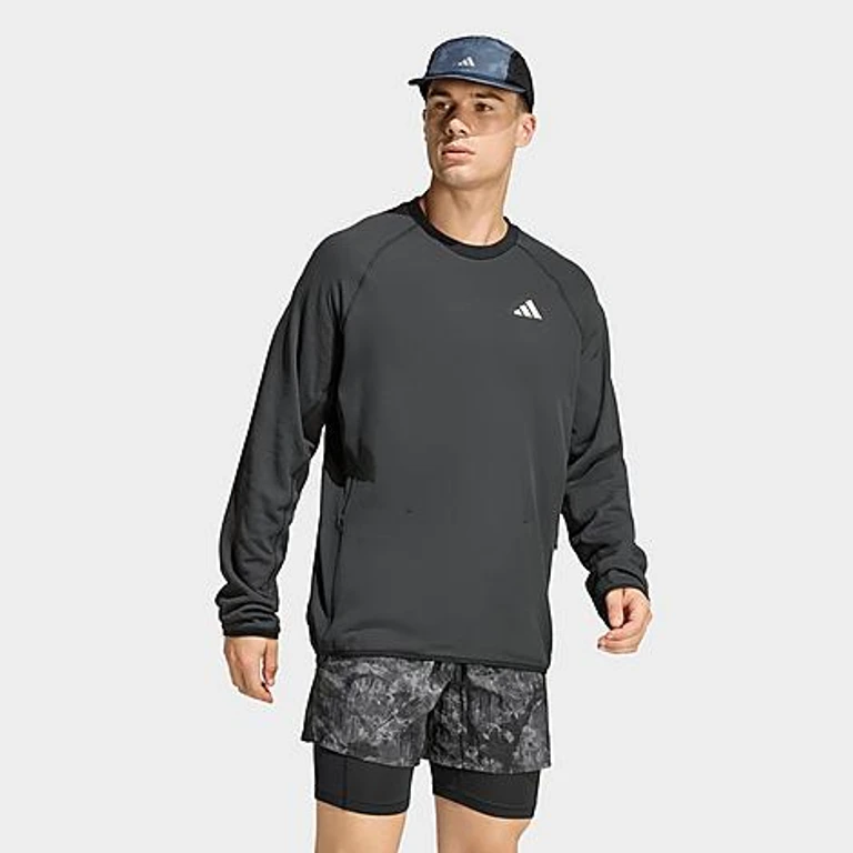Men's adi365 Fuzzy Knit Crewneck Sweatshirt in Black Size: Small