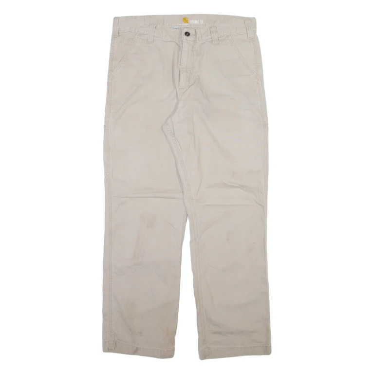 CARHARTT Mens Trousers Beige Relaxed Straight W34 L30