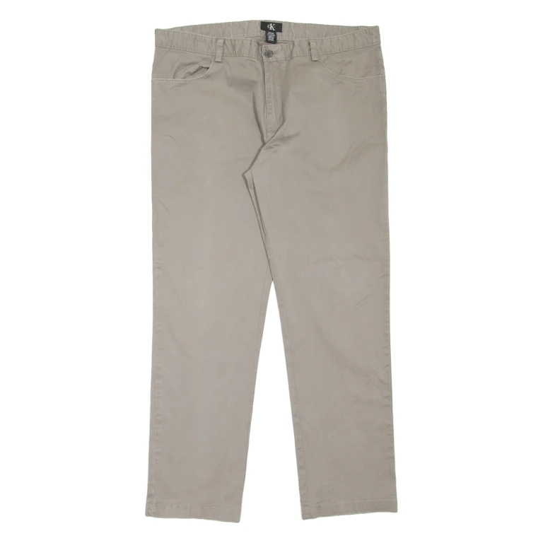 CALVIN KLEIN Mens Trousers Grey Regular Tapered W38 L32