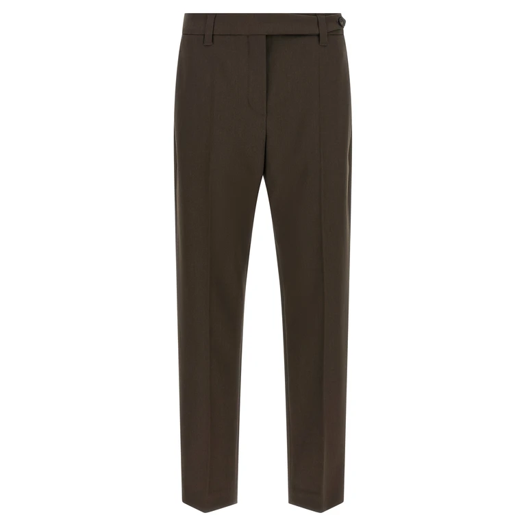 Brunello Cucinelli Brown Virgin Wool Dress Pants - Women