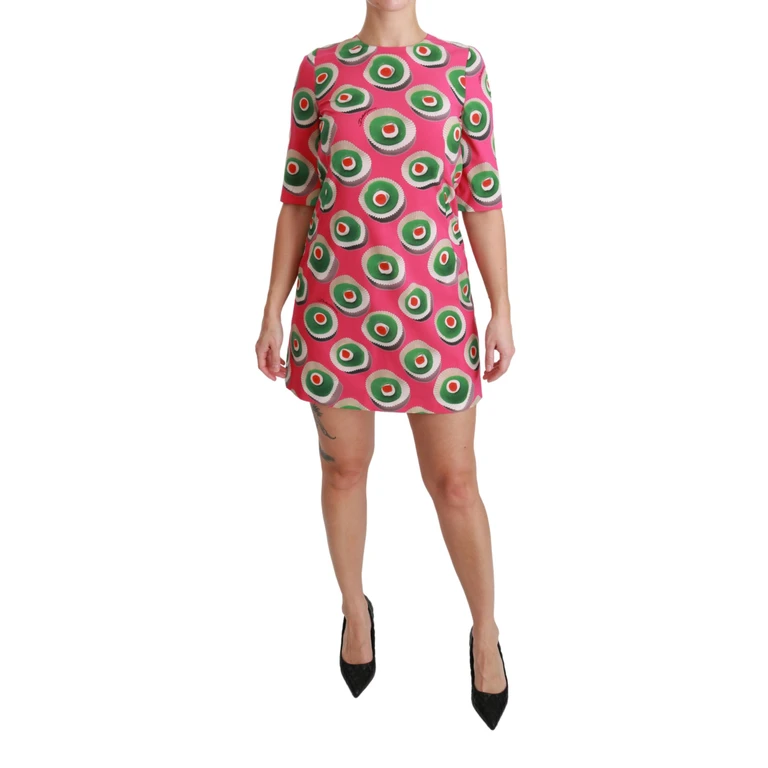 Dolce & Gabbana Pink Silk Cup Cake Shift Stretch Dress - Women