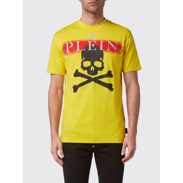 Crew-Neck Cotton T-Shirt with Contrasting Logo Print (FABCMTK5635PJY002N09)
