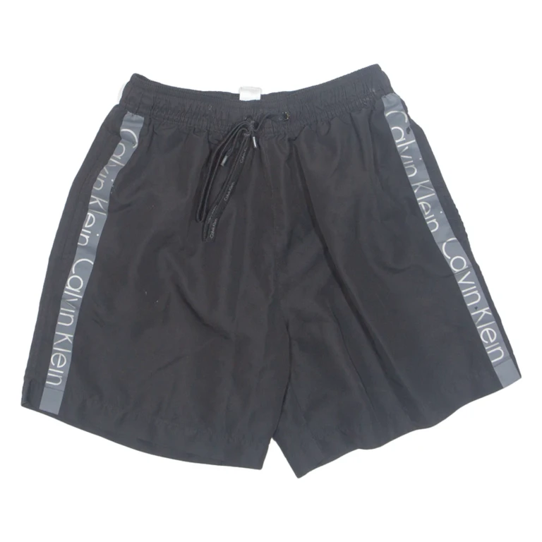 CALVIN KLEIN Mesh Lined Mens Swimming Shorts Black Relaxed S W24