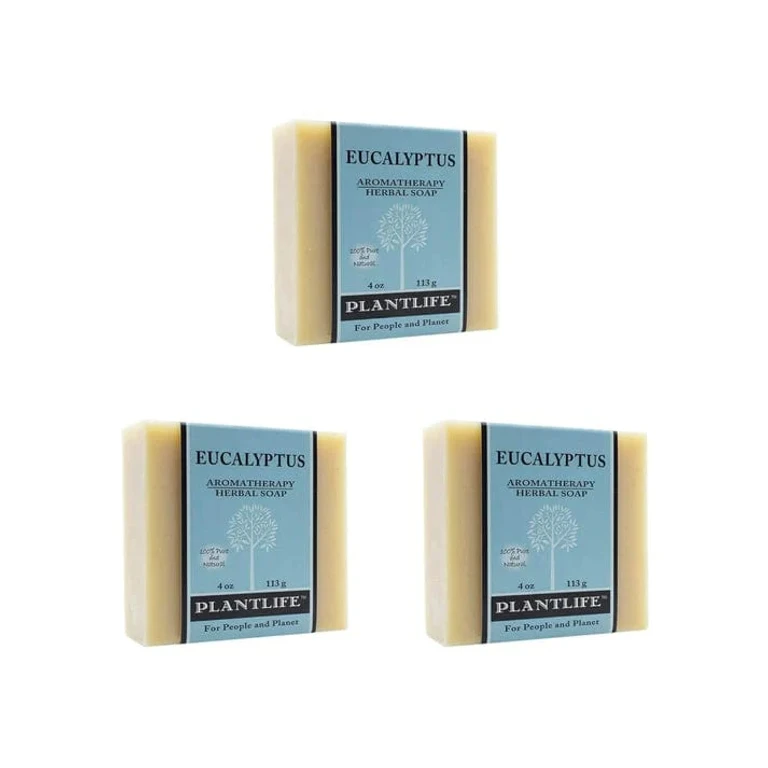 Eucalyptus 3-Pack Bar Soap - Moisturizing and Soothing Soap for Your Skin - Hand Crafted Using Plant-Based Ingredients - Made in California 4oz Bar