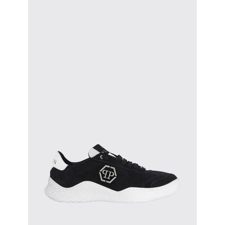 Low Top Leather and Suede Sneakers with Hexagon Logo (LAESUSC0971PLE009N0201)