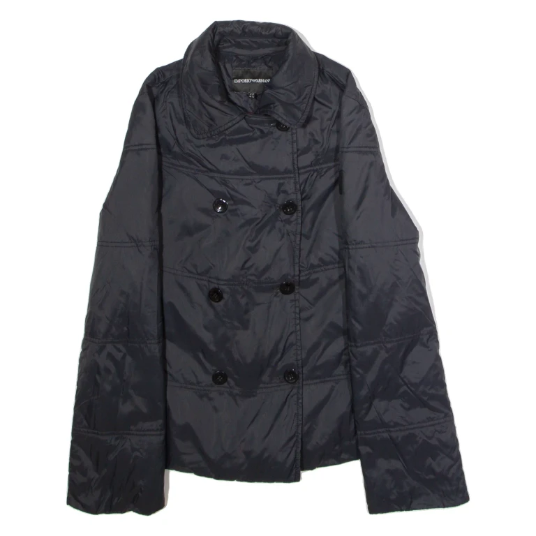 EMPORIO ARMANI Womens Quilted Jacket Blue UK 8