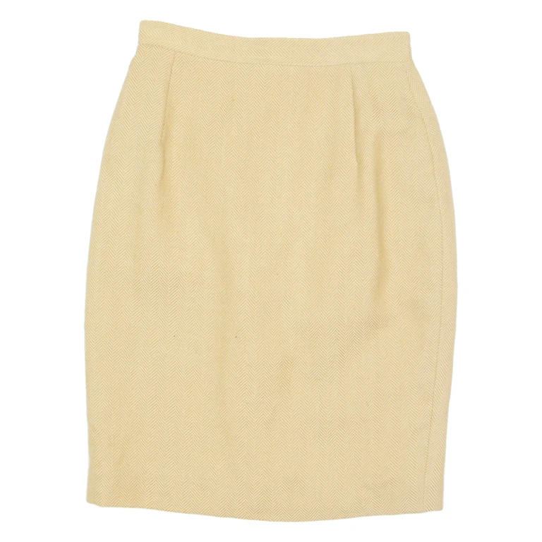 Womens Pencil Skirt Beige Knee Length Chevron S