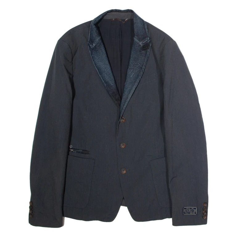 DIESEL Mens Blazer Jacket Black Pinstripe M