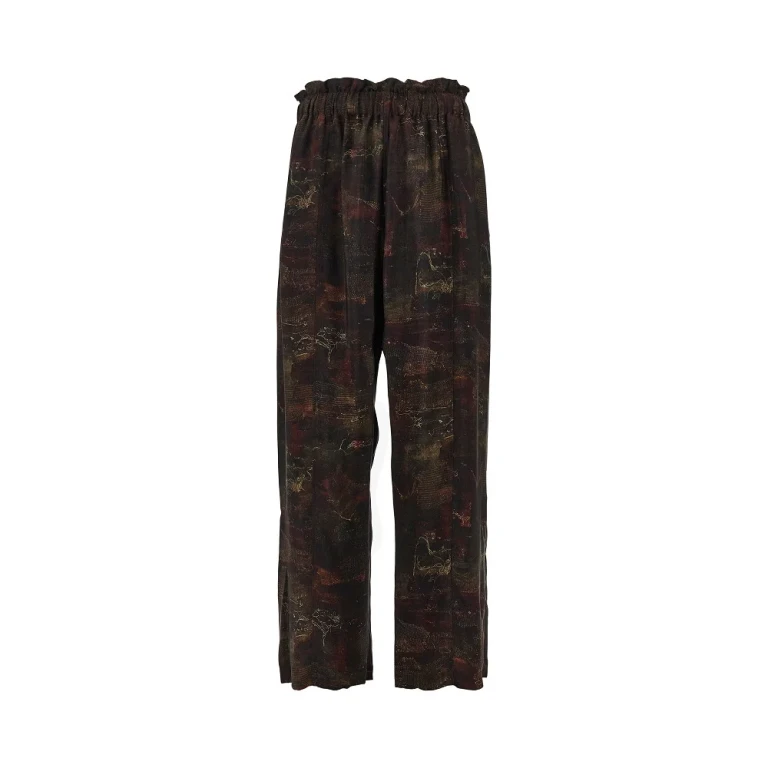 EMPORIO ARMANI Printed cupro twill pants Man 48