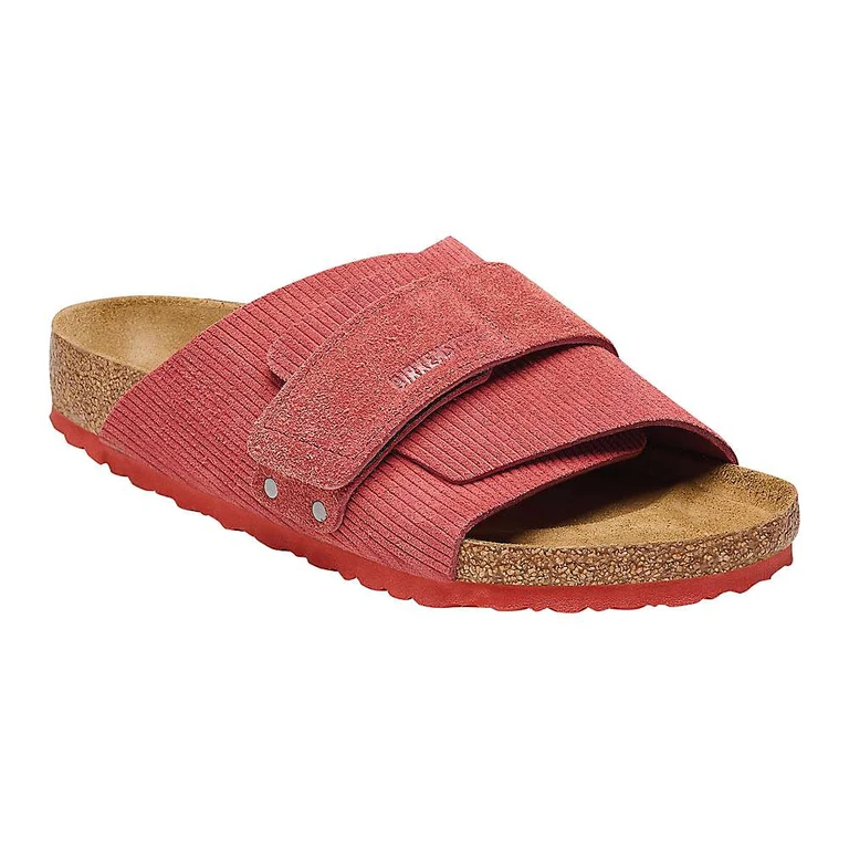 Unisex Kyoto Suede Leather Emb Corduroy Sienna Red