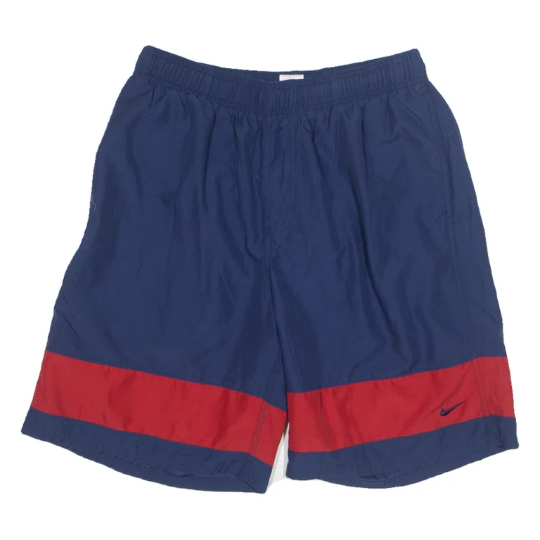NIKE Mesh Lined Mens Swimming Shorts Blue Relaxed L W28