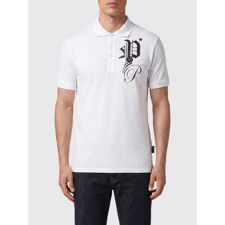 Cotton Polo Shirt with Monogram Logo and Three-Button Placket (SADCMTK6882PTE003N01)