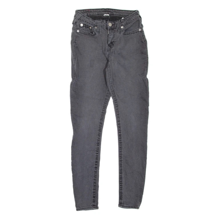 TRUE RELIGION Womens Jeans Grey Slim Skinny W24 L29