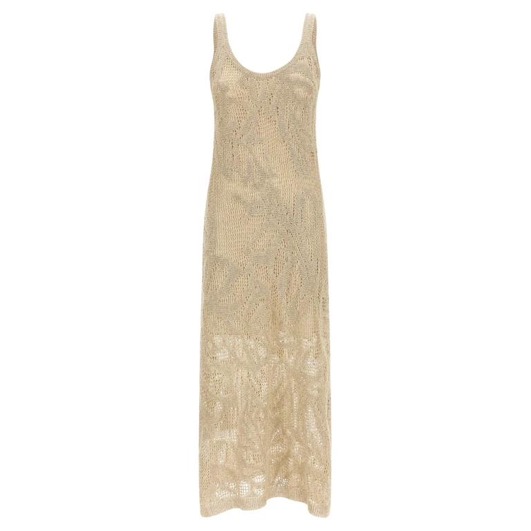 Brunello Cucinelli Beige Linen Long Dress - Women