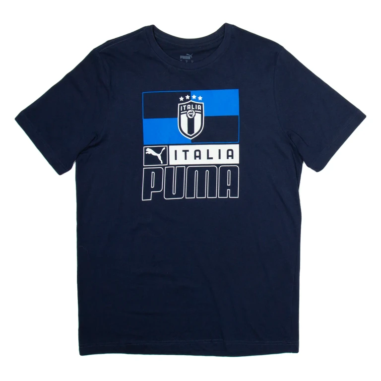 PUMA Italia Mens Football Shirt T-Shirt Blue M