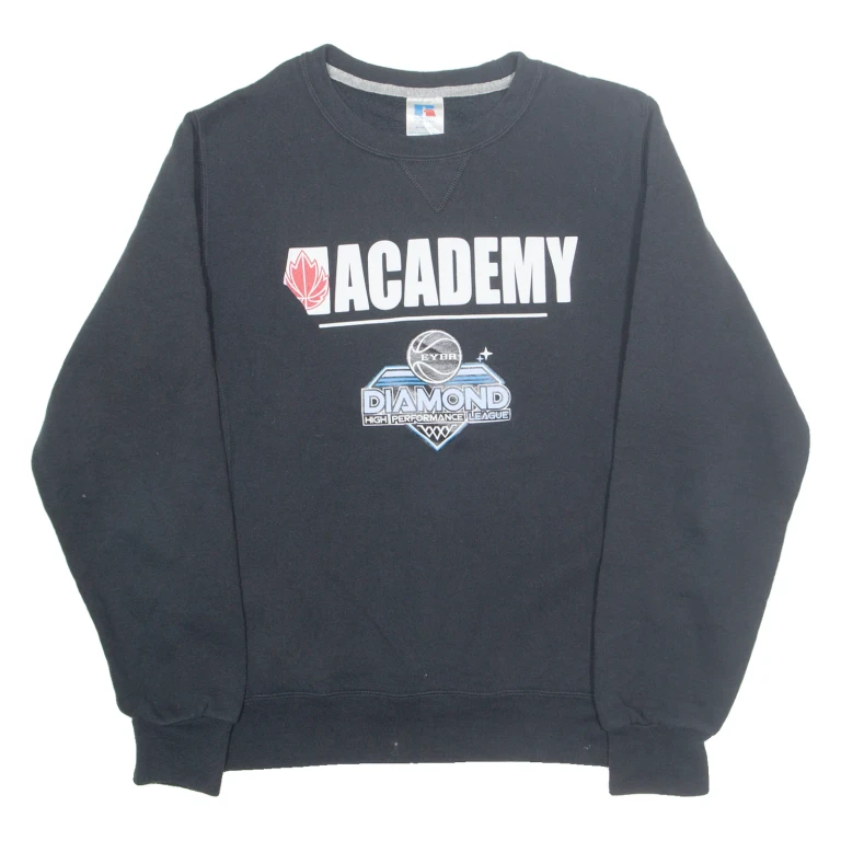 RUSSELL ATHLETIC Edmonton Youth Basketball Association Mens Sweatshirt Black USA S