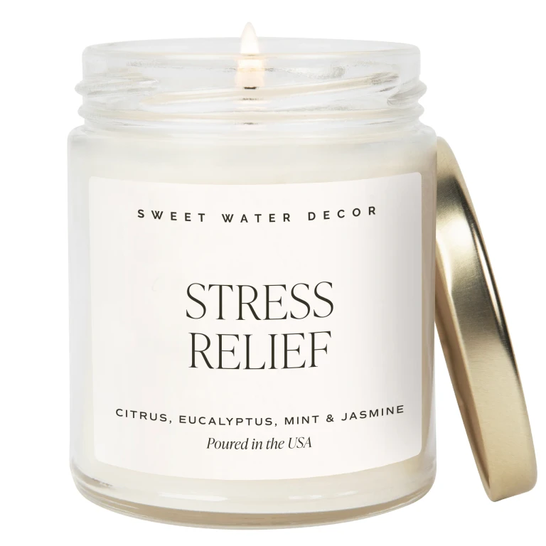 Stress Relief Soy Candle - Clear Jar - 9 oz