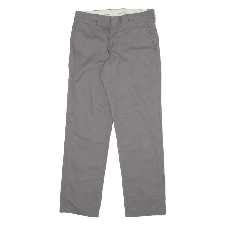 DICKIES Flex Workwear Mens Twill Trousers Grey Slim Tapered W30 L30