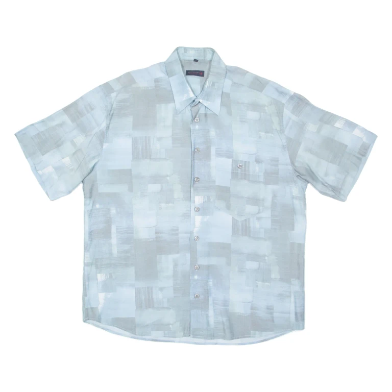 NICK TAYLOR Mens Shirt Blue Geometric XL