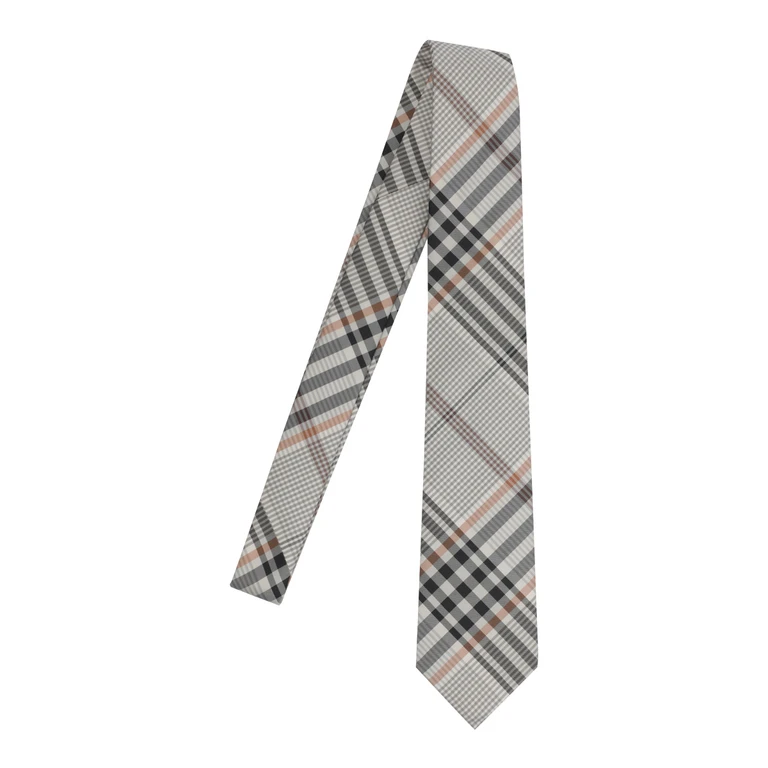 Vintage Check Silk Tie with a 7 cm Width (8129055)