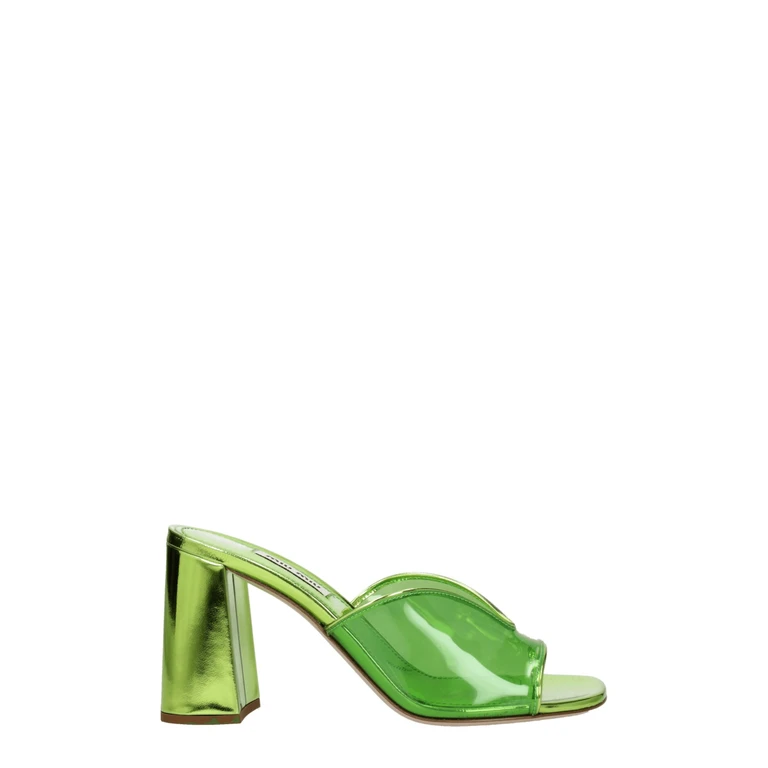 Miu Miu Green Plexiglass Platform Sandals - Women