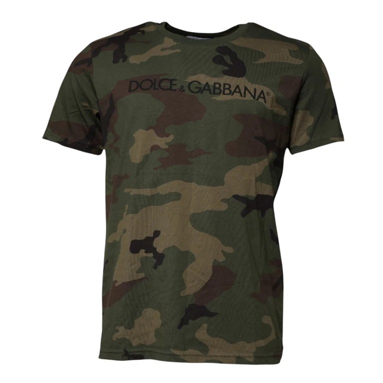 Multicolor Camouflage Cotton Crew Neck T-Shirt - Men