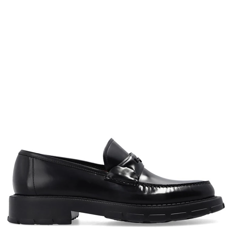 Salvatore Ferragamo Black Signature Leather Moccasins