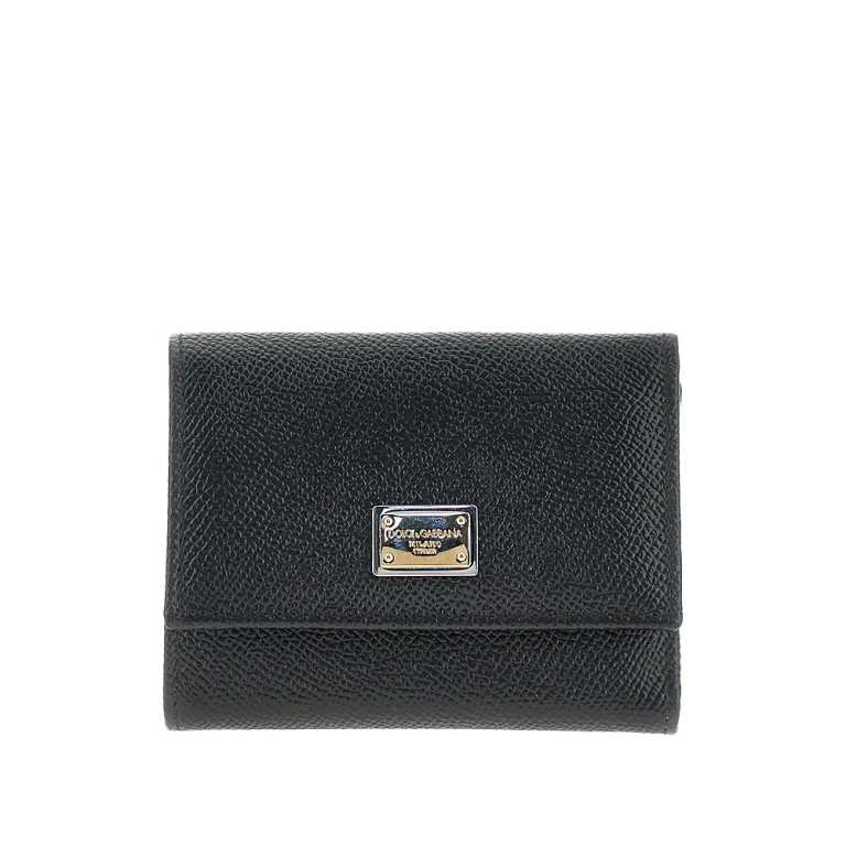 DOLCE & GABBANA Dauphine leather french flap wallet Woman One Size