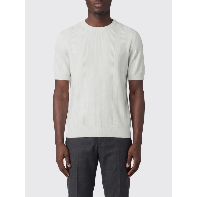 Short-Sleeved Cotton Crewneck Jumper with Ribbed Trims (3010217)