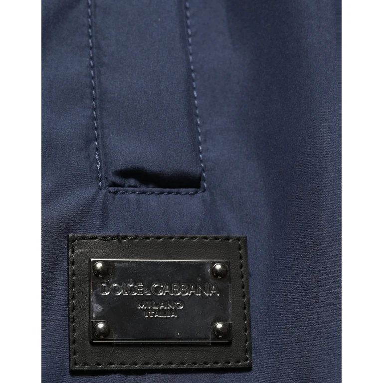 Dark Blue Polyester Jogger Sweatpants Pants - Men