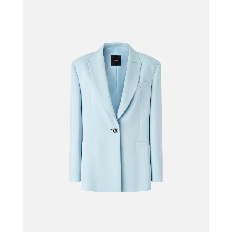 Pinko - Blazer droit en cady avec bouton bijou - 36