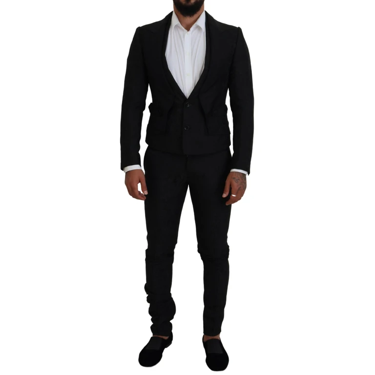 Dolce & Gabbana Black Polyester Men 2 Piece Martini Suit - Men