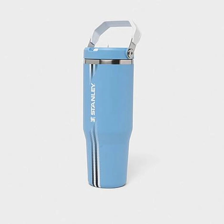 IceFlow Flip Straw Tumbler (30 oz) in Light Blue/White