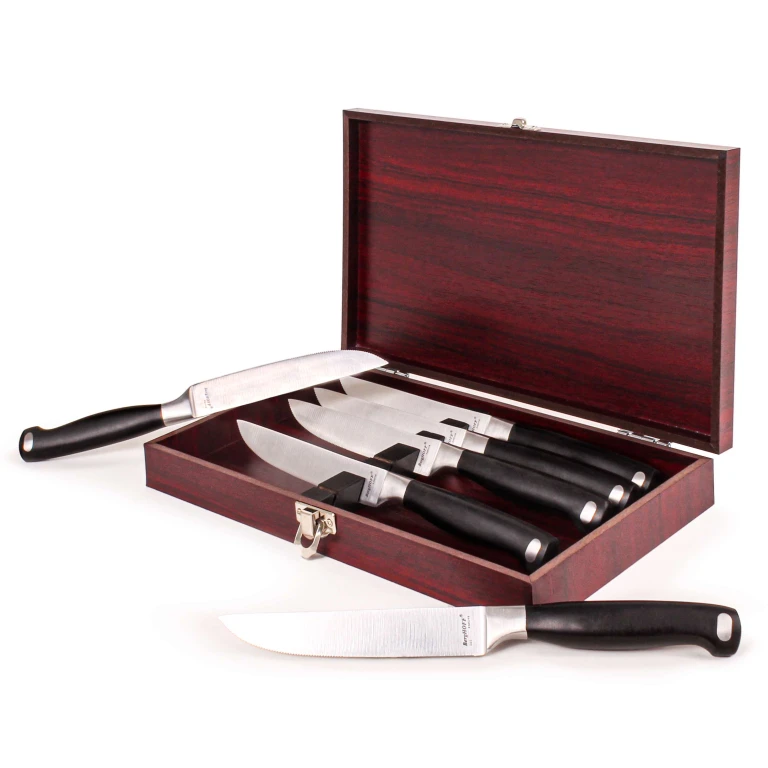 Bistro 7pc Steak Knives with Wood Storage Case