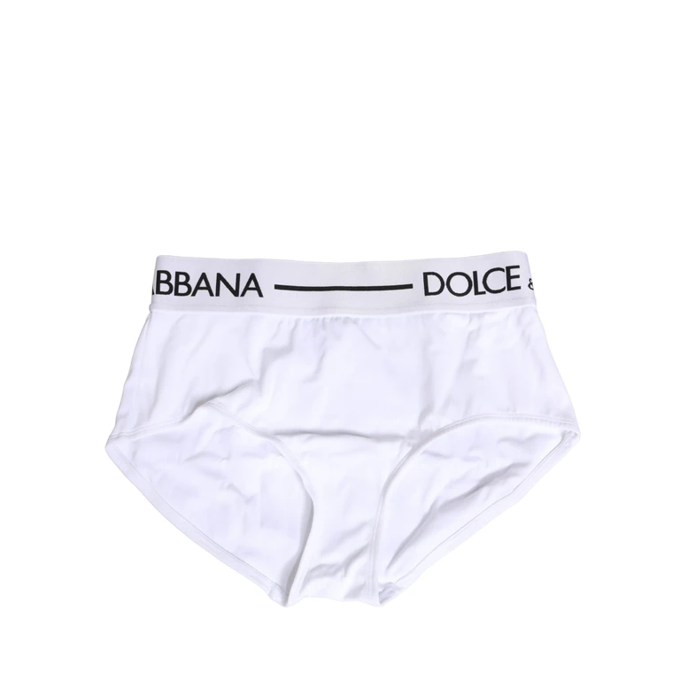 White Nylon Logo Waistband Panty Underwear Elastane Clothing - Women