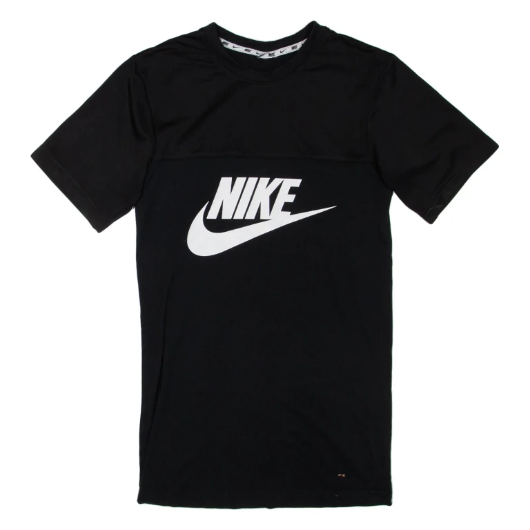 NIKE Womens T-Shirt Dress Black Short Sleeve Short S