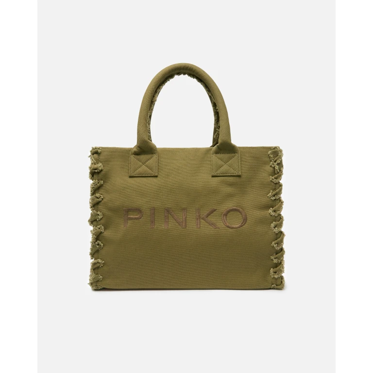 Pinko - Cabas de plage en canvas recyclé