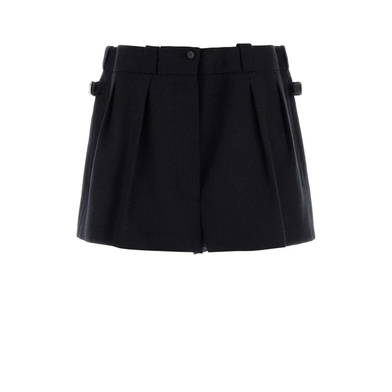 Prada Midnight Blue Wool Shorts Bleu - Women